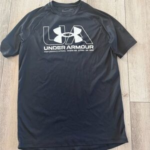 Under Armour Black Short-Sleeve Performance Tee with White Logo